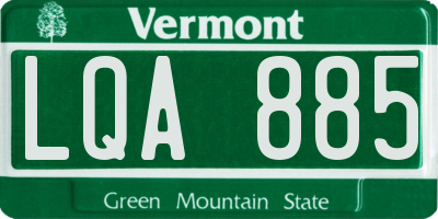 VT license plate LQA885