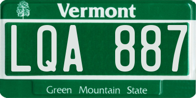 VT license plate LQA887