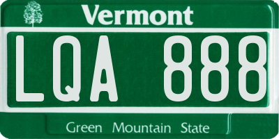 VT license plate LQA888