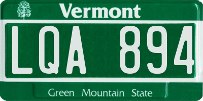 VT license plate LQA894