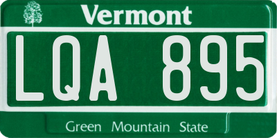 VT license plate LQA895