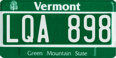 VT license plate LQA898