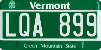 VT license plate LQA899