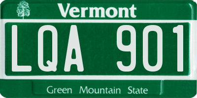VT license plate LQA901