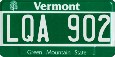 VT license plate LQA902