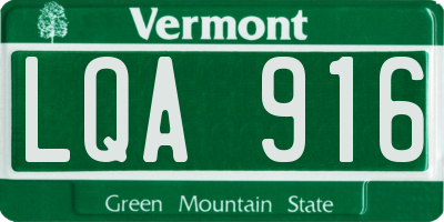 VT license plate LQA916