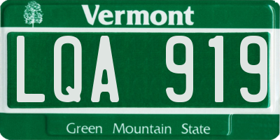 VT license plate LQA919