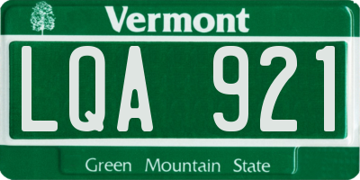 VT license plate LQA921