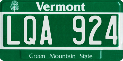 VT license plate LQA924