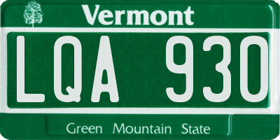 VT license plate LQA930