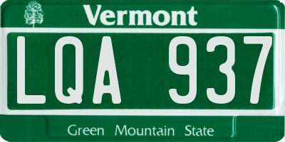 VT license plate LQA937