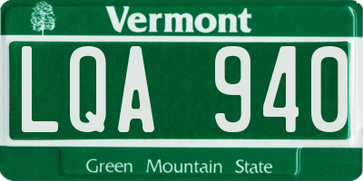 VT license plate LQA940