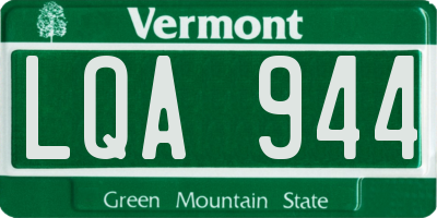 VT license plate LQA944