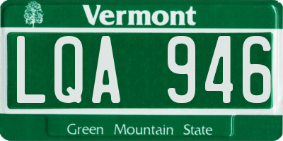 VT license plate LQA946