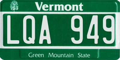 VT license plate LQA949