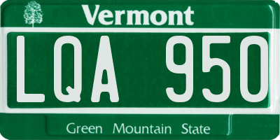 VT license plate LQA950