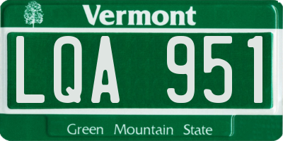 VT license plate LQA951