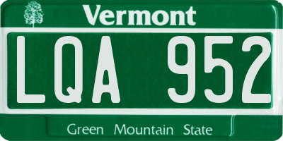 VT license plate LQA952