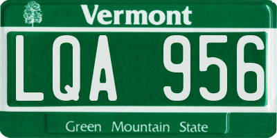 VT license plate LQA956