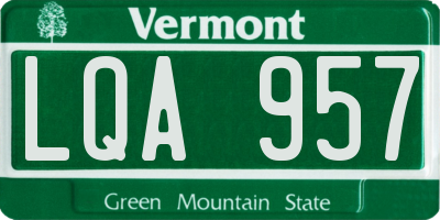 VT license plate LQA957