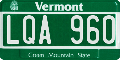 VT license plate LQA960