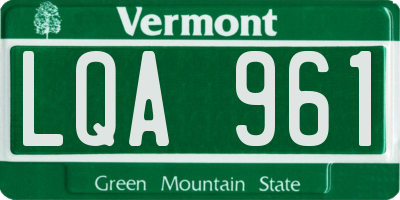 VT license plate LQA961