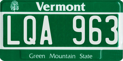 VT license plate LQA963