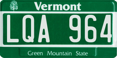 VT license plate LQA964