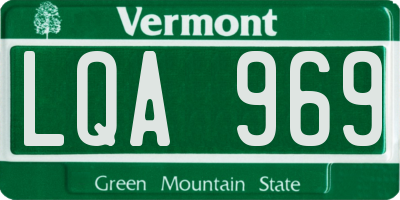 VT license plate LQA969