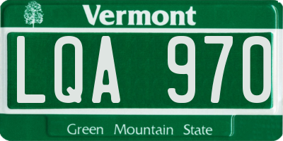 VT license plate LQA970