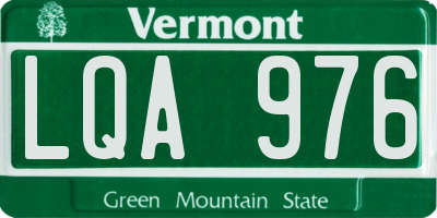 VT license plate LQA976