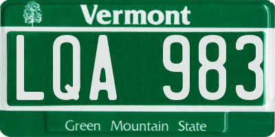 VT license plate LQA983