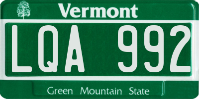VT license plate LQA992
