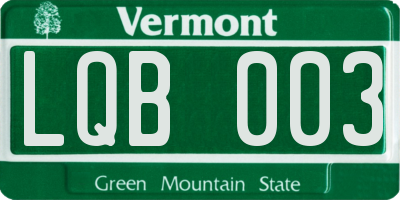 VT license plate LQB003