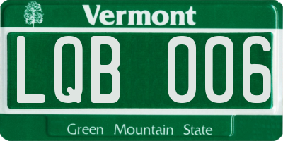 VT license plate LQB006