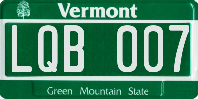 VT license plate LQB007