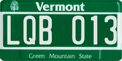 VT license plate LQB013