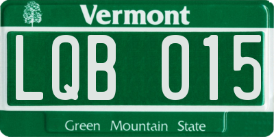 VT license plate LQB015