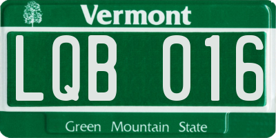 VT license plate LQB016