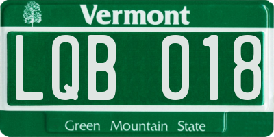 VT license plate LQB018