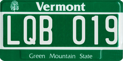 VT license plate LQB019