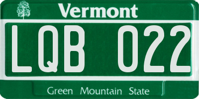 VT license plate LQB022