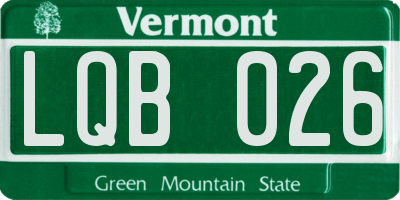 VT license plate LQB026