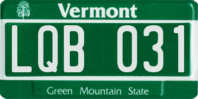 VT license plate LQB031
