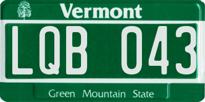 VT license plate LQB043