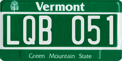 VT license plate LQB051