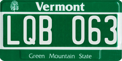 VT license plate LQB063