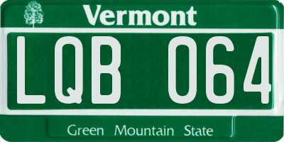 VT license plate LQB064