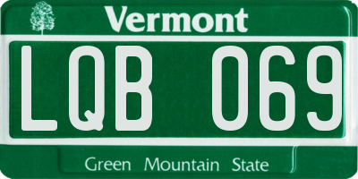 VT license plate LQB069