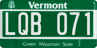 VT license plate LQB071